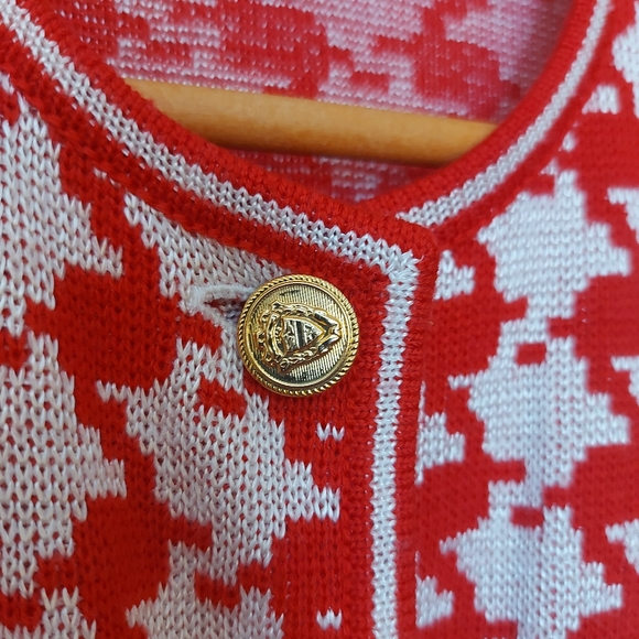 Vintage Wool blend houndstooth knit jacket - Picture 5 of 7